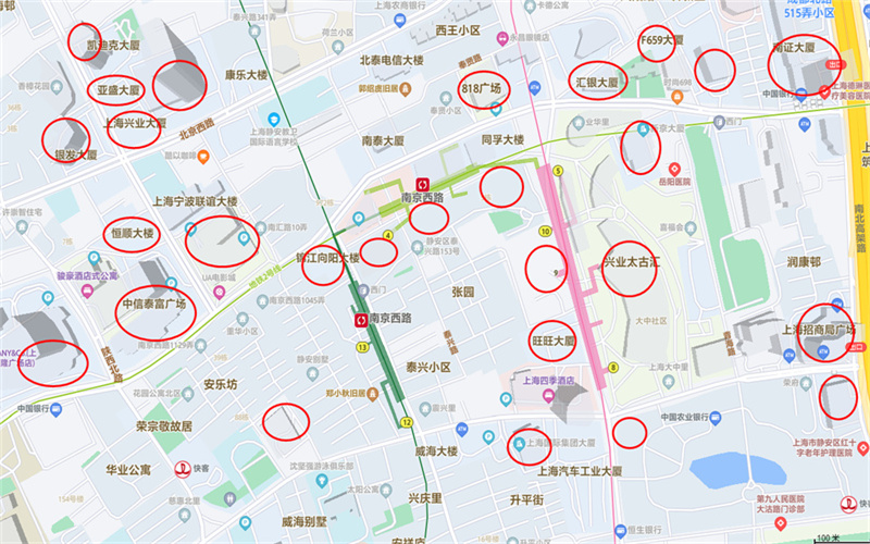 南京西路办公楼分布图